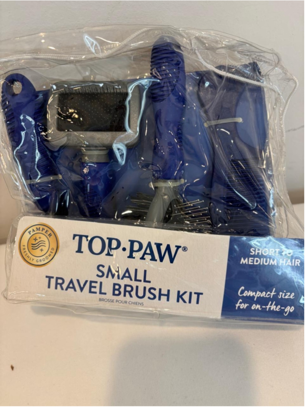 Top-Paw Dog Grooming Travel Brush Kit, One Size, Blue and Grey #C155
